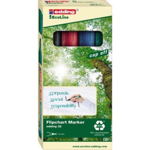edding Flipchartmarker 32 EcoLine 4-32-4 1,5-3mm sortiert 4 St./Pack.