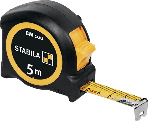 STABILA 19568 Taschenrollbandmaß BM 100 Länge 5 m Breite 19 mm mm/mm EG II ABS /