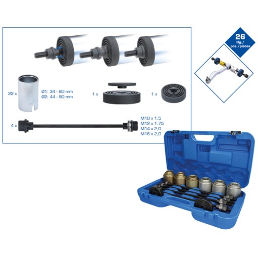 Brilliant Tools  BT672450 Zug- und Druckhülsen-Satz, mit 4 Spindeln, 26-tlg.