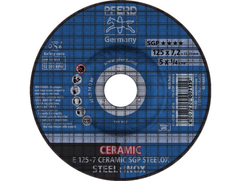 PFERD TOOLS 62212300 Schruppscheibe CERAMIC SGP STEELOX D125xS7mm gekröpft Stahl