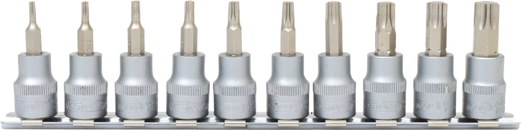 KS Tools 911.3935 3/8'' Bit-Stecknuss-Satz Torx, 10-tlg., T10-T55