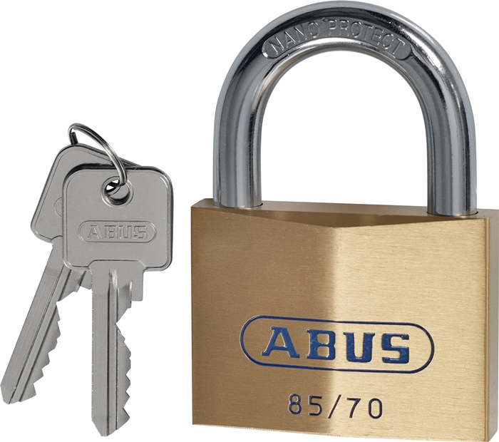 ABUS 80633 Zylindervorhangschloss 85/70 Schlosskörperbreite 70 mm Messing versch