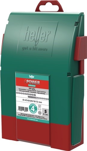 HELLER 29199 Hammerbohrer-Satz 4Power 7-teilig SDS-plus Kunststoffbox