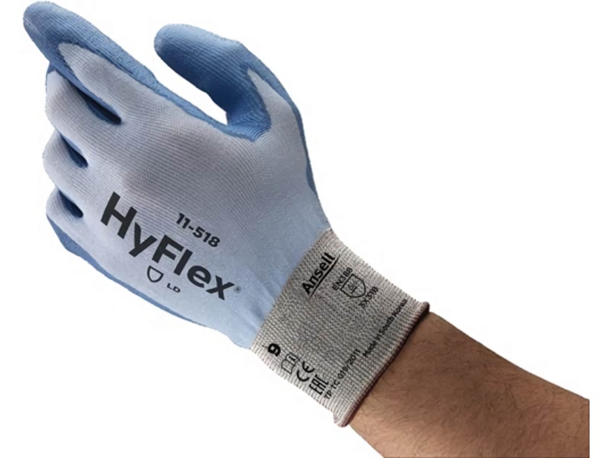 ANSELL 11518080 Schnittschutzhandschuhe HyFlex® 11-518 Größe 8 blau EN 388 PSA-K