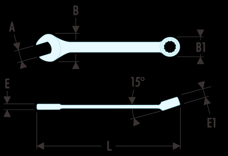 Facom 39.3.2H Ring-Maulschluessel ''39'' kurz 3,2 mm