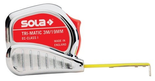 SOLA 50023501 Taschenrollbandmaß TRI-MATIC Länge 10 m Breite 25 mm mm/cm EG 1 Ku