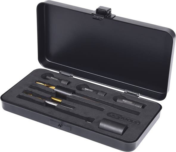 KS Tools 152.1030 Universal Glühkerzen-Ausbohrsatz M10 x 1, 8-tlg.