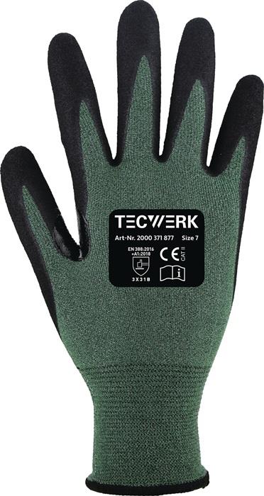 TECWERK 2000371881 Schnittschutzhandschuhe Mosel Gr.11 grün/schwarz EN 388 PSA I