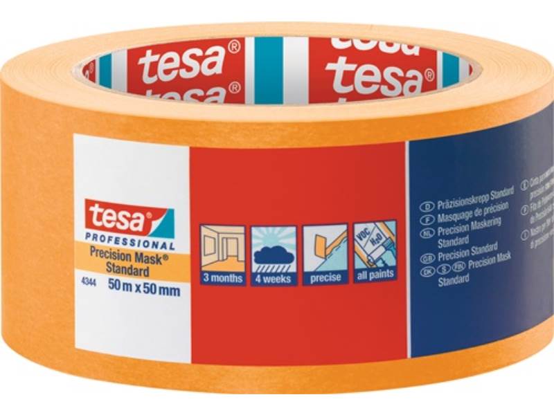 TESA 04344-00000-00 Präzisionskrepp 4344 Standard glatt hellbeige Länge 50 m Bre