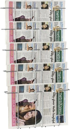 5190-8 Prospekthalter H780xB436xTmm Anzahl Fächer 5 DIN A3 Draht silber