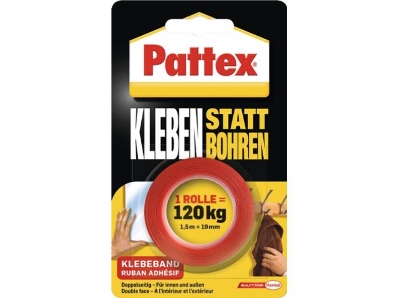 PATTEX PXMT2 / 526468 Montageband Kleben statt Bohren transluzent Länge 1,5 m Br
