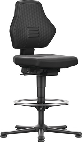 BIMOS 9071-SP01 Arbeitsdrehstuhl Air Flow Bodengleiter + Fußring Supertec-Gewebe