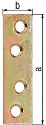 GAH 339289 Flachverb. L.120mm B.16mm S.1,75mm STA galv. gelb verz. Anz. Löcher 4