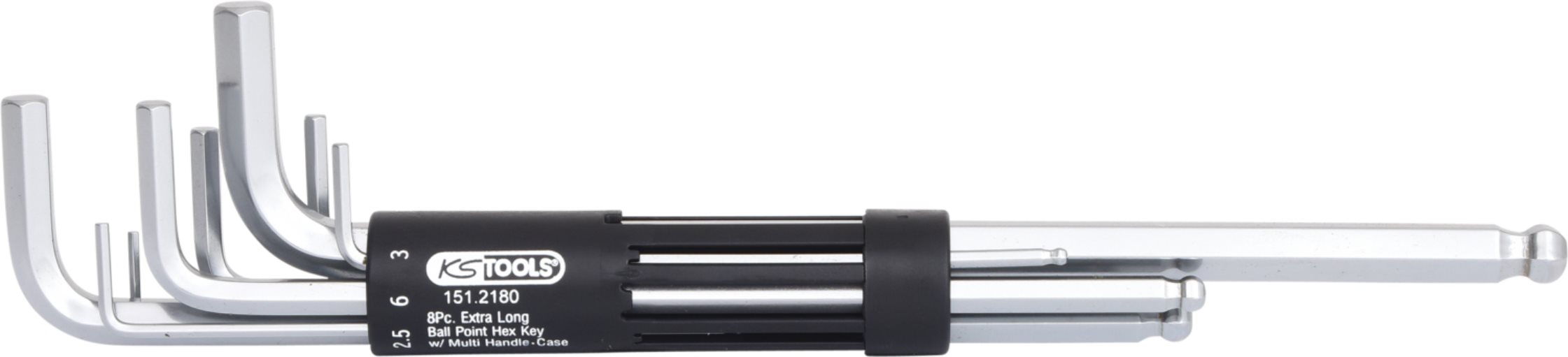 KS Tools 151.2180 3 in 1 Innen6kant-Winkelstiftschlüssel-Satz,8-tlg. XL, Kugelko