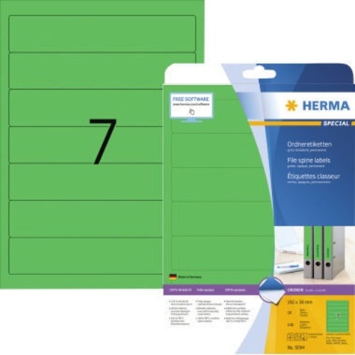 HERMA Ordneretikett 5094 kurz/schmal sk grün 140 St./Pack.