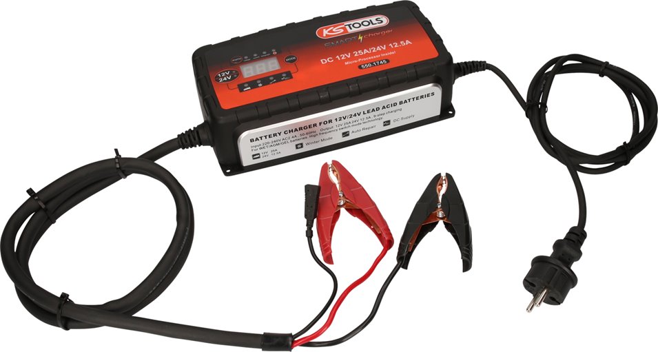 KS Tools 550.1745 12V + 24V Hochfrequenz-Batterieladegerät 25A/12,5A