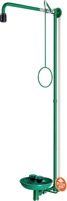 B-SAFETY BR867085 Notdusche ClassicLine mit zwei Brauseköpfen Wandmontage Anschl