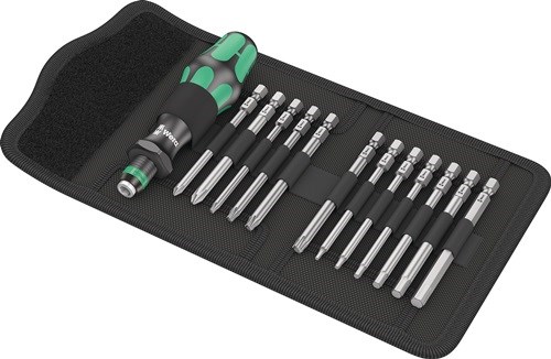 WERA 05004171001 Schraubendreher-Satz Bicycle Set 2 13-teilig mit Wechselklingen