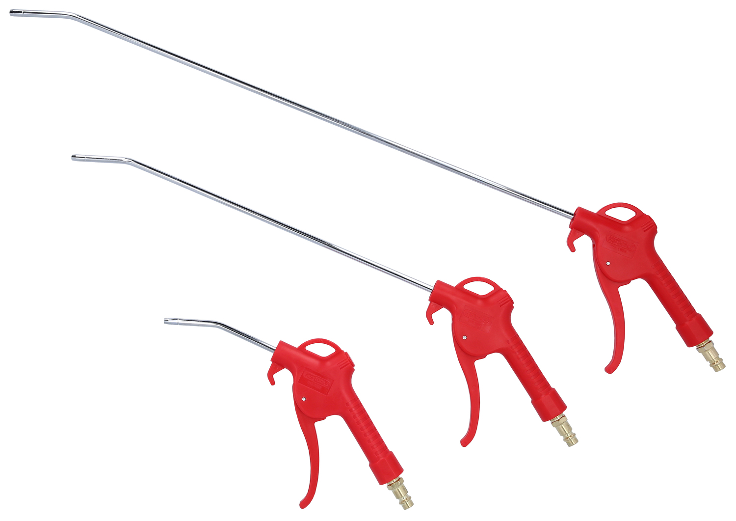 KS Tools 515.1921 Druckluft-Ausblaspistolen-Satz, 3-tlg., 95-510 mm