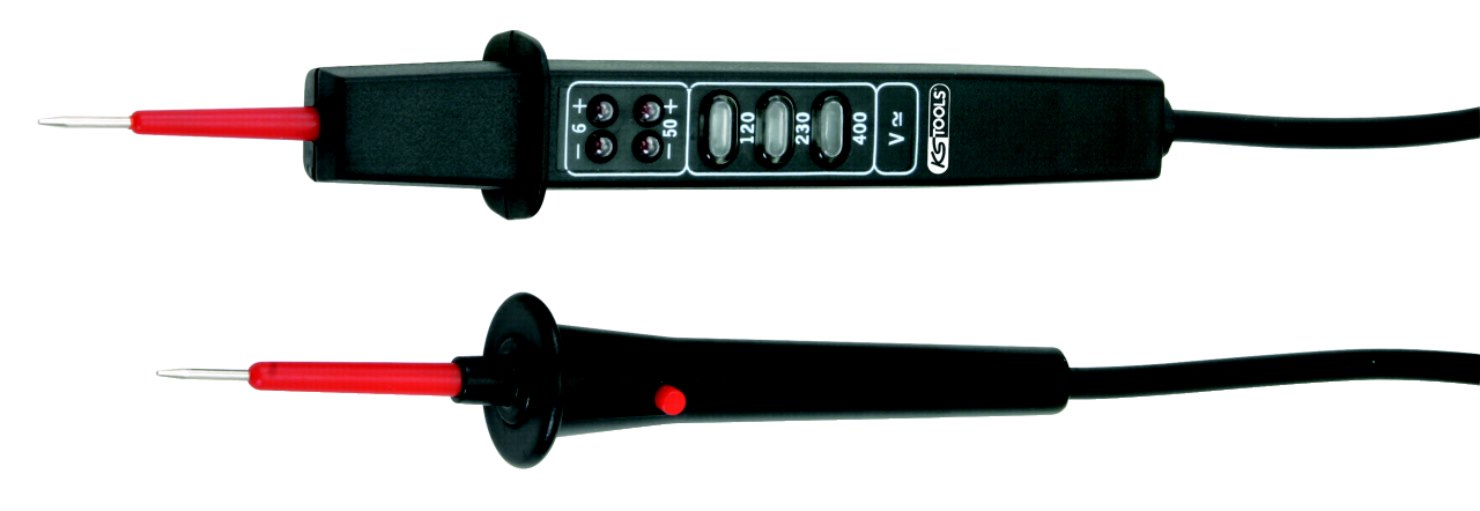 KS Tools 550.1501 Polaritäts- und Spannungsprüfer mit Schutzisolierung 6-400 V
