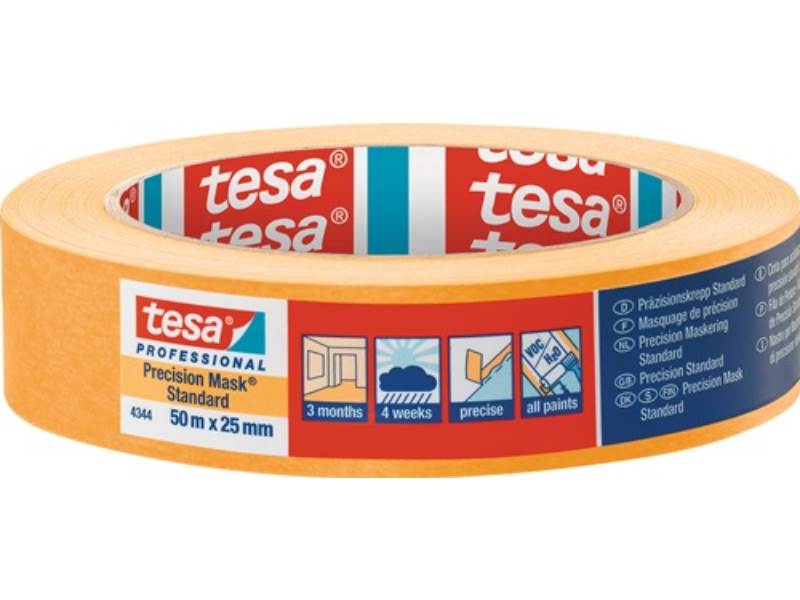 TESA 04344-00003-00 Präzisionskrepp 4344 Standard glatt hellbeige Länge 50 m Bre