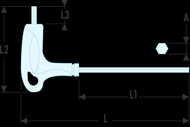 Facom 84TZ.5SLS Stiftschluessel T-Griff 6-Kant SLS 5 mm