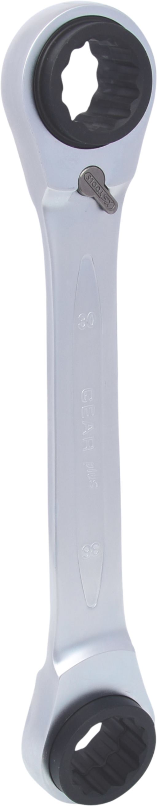 KS Tools 503.4554 4 in 1 GEARplus umschaltbar Doppel-Ratschenringschlüssel, 30x3