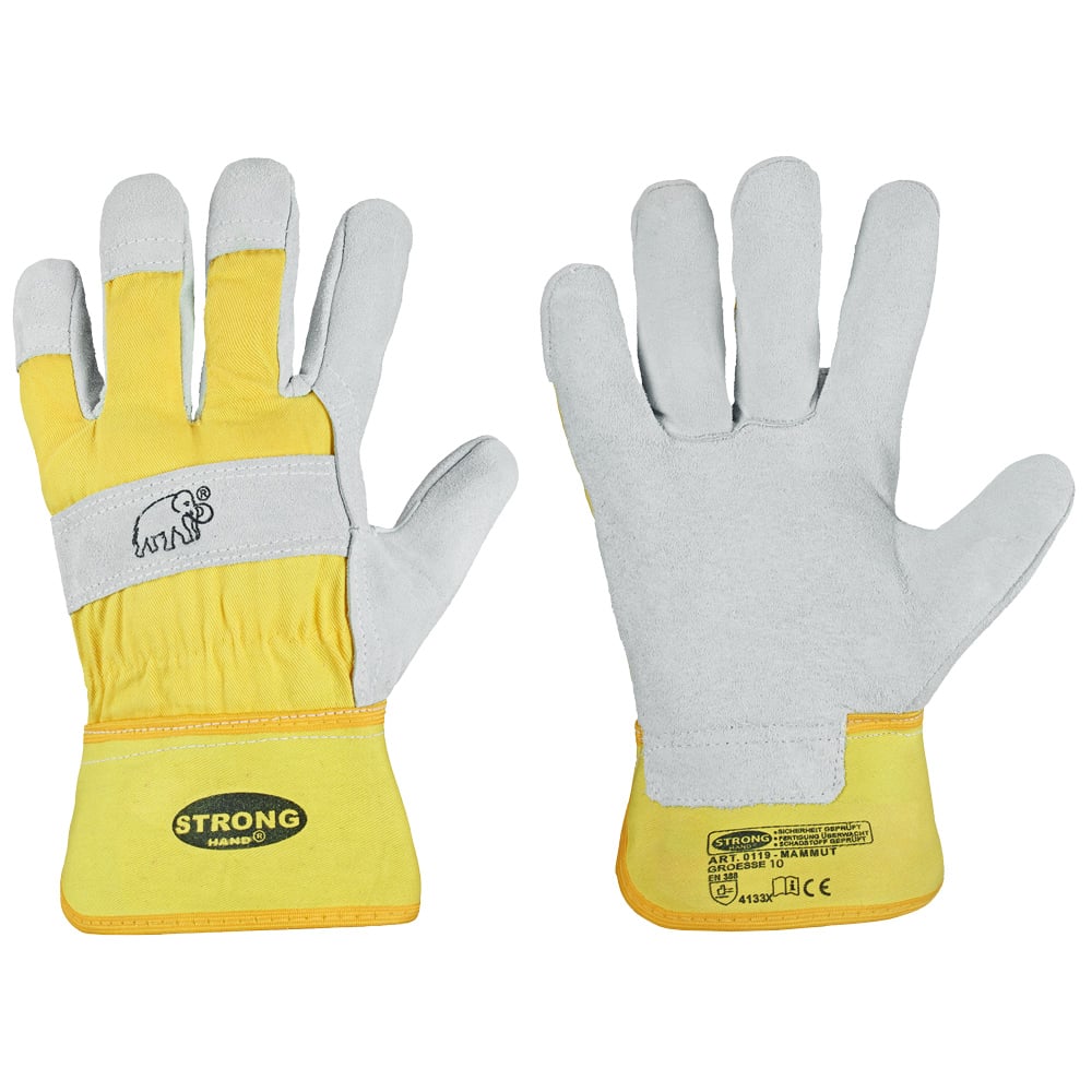 Gr .10 *MAMMUT* STRONGHAND® HANDSCHUHE naturfarben *MAMMUT* STRONGHAND® GLOVES