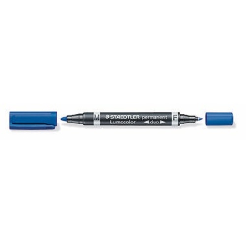 STAEDTLER Permanentmarker Lumocolor duo 348-3 0,6mm/1,5mm blau