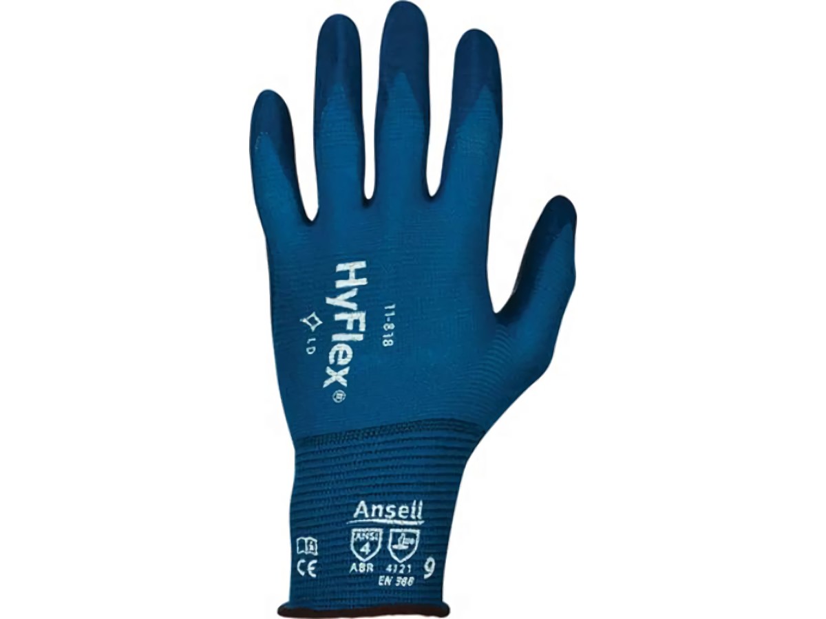 ANSELL 11818090 Handschuhe HyFlex® 11-818 Größe 9 dunkelblau EN 388 PSA-Kategori