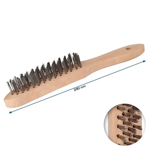 Brilliant Tools  BT706002 Stahl-Handdrahtbürste 4-reihig, 290mm