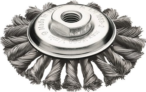 LESSMANN 472.257.WZ Kegelbürste  D. 115 mm Drahtstärke 0,5 mm Stahl 12 mm 15000