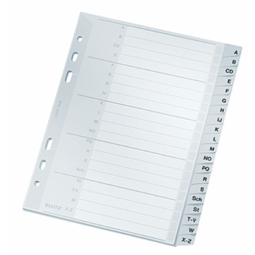 Leitz Register 12650000 A-Z DIN A5 16,5x21cm 20Bl. PP grau