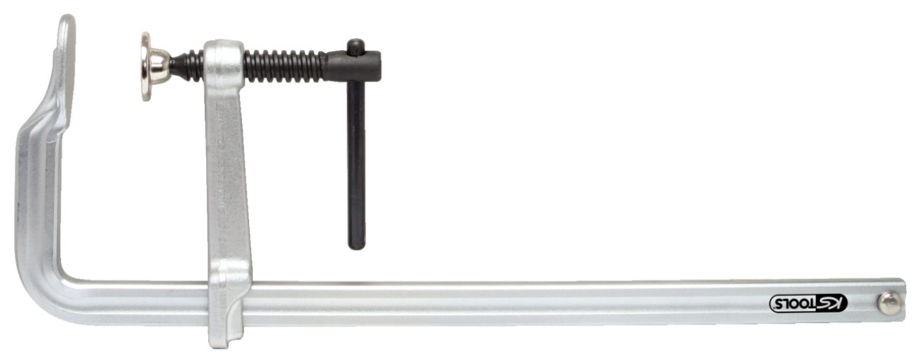 KS Tools 145.0322 Ganzstahl-Schraubzwinge mit Knebel, 120x600mm