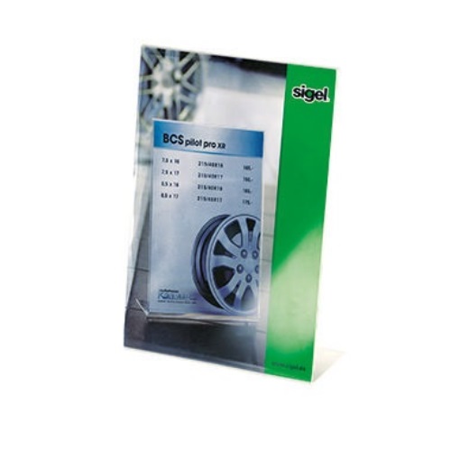 Sigel Tischaufsteller TA210 DIN A4 213x302mm L-Form Arcyl glasklar