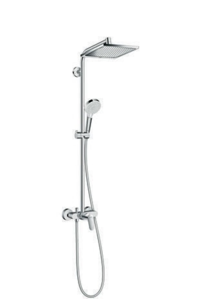 HANSGROHE 27284000 Showerpipe CROMETTA E 240 chrom mit Einhebelmischer