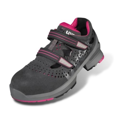 Uvex 8560837 1 ladies Sandalen S1 85608 grau, pink Weite 11 Größe 37