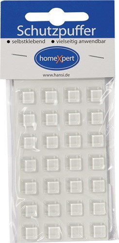 Schutzpuffer 10 mm Kunststoff transparent Quadrat selbstklebend