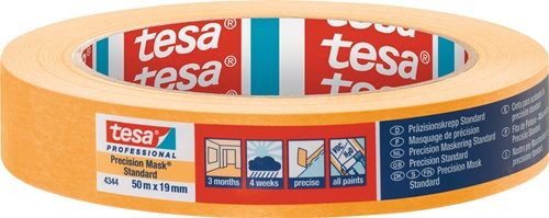 TESA 04344-00002-00 Präzisionskrepp 4344 Standard glatt hellbeige Länge 50 m Bre