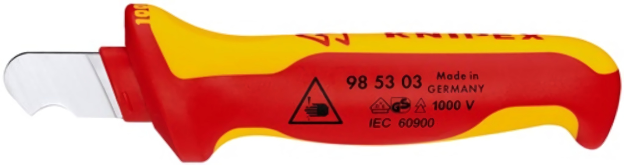 KNIPEX 98 53 03 Abmantelungsmesser  Länge 155 mm Klingenlänge 28 mm VDE Mehrkomp