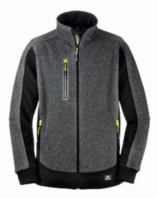 4PROTECT® Wetterschutz Fleecejacke MAINE schwarz/weiß melange 3355 Gr. 3XL