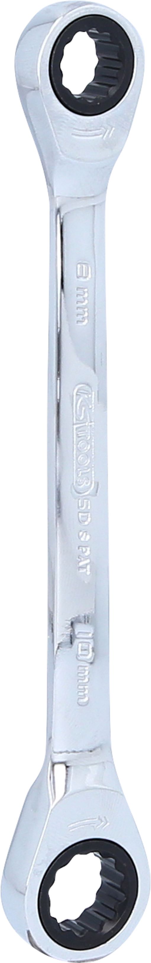 KS Tools 503.4511 GEARplus Doppel-Ratschenringschlüssel, 8x10mm