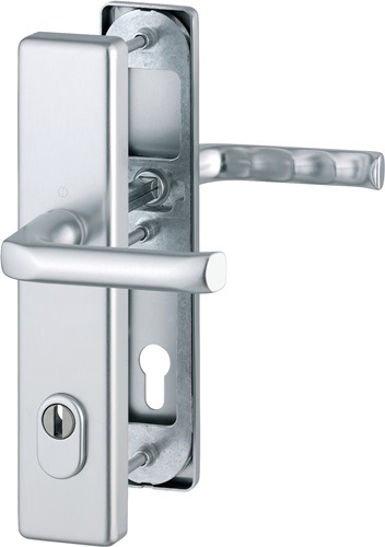 HOPPE 3672881 Schutzgarnitur London 113/2222ZA/2210 Aluminium F1 92 mm 67-77 mm