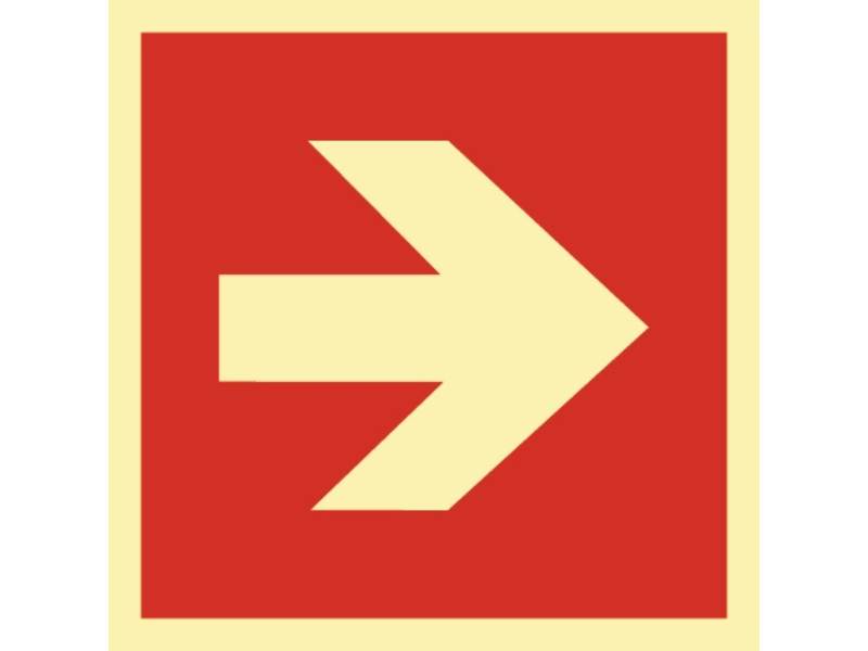 Brandschutzzeichen L148xB148 mm Pfeil gerade Kunststoff