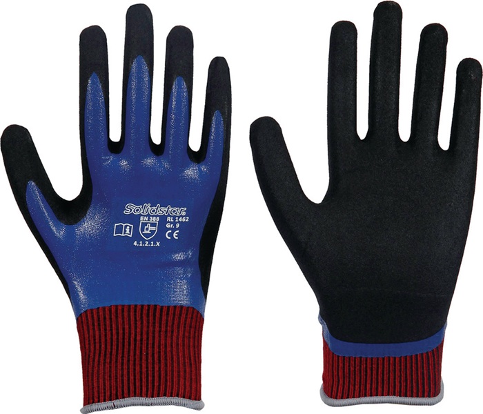 LEIPOLD 1462 Gr.10 Handschuhe Solidstar Nitril Grip Complete 1462 Größe 10 blau
