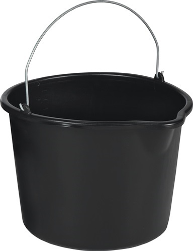 JOPA 1101207 Baueimer  12 l mit Tülle schwarz Polyethylen