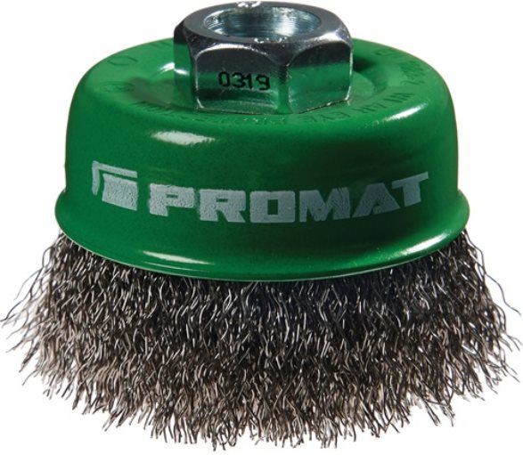 PROMAT  Topfbürste  D. 80 mm Drahtstärke 0,3 mm VA 8500 min-¹