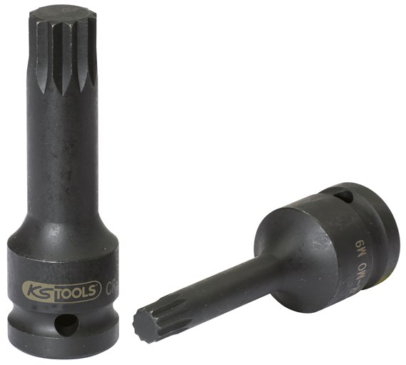 KS Tools 911.0950 1/2'' Kraft-Bit-Stecknuss Vielzahn, lang, M10