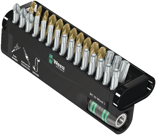 WERA 5057433001 Bitsortiment Bit-Check 30 Wood 1 30-teilig PH/PZD/TX