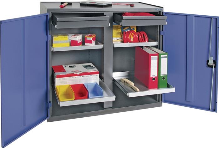 TECWERK 2000425938 Werkzeug-/Beistellschrank H1000xB1000xT500mm 2Schubl.,4Bd.ant